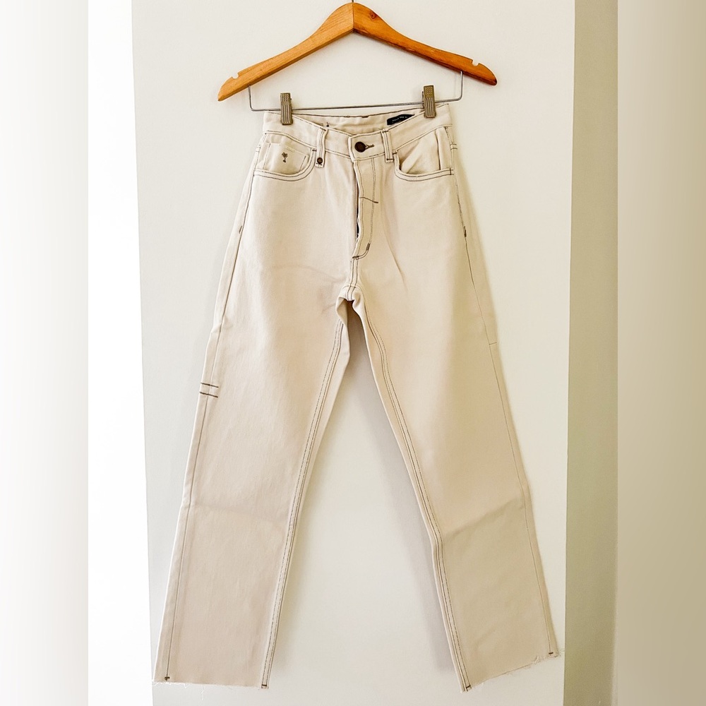 Cream Denim Pants